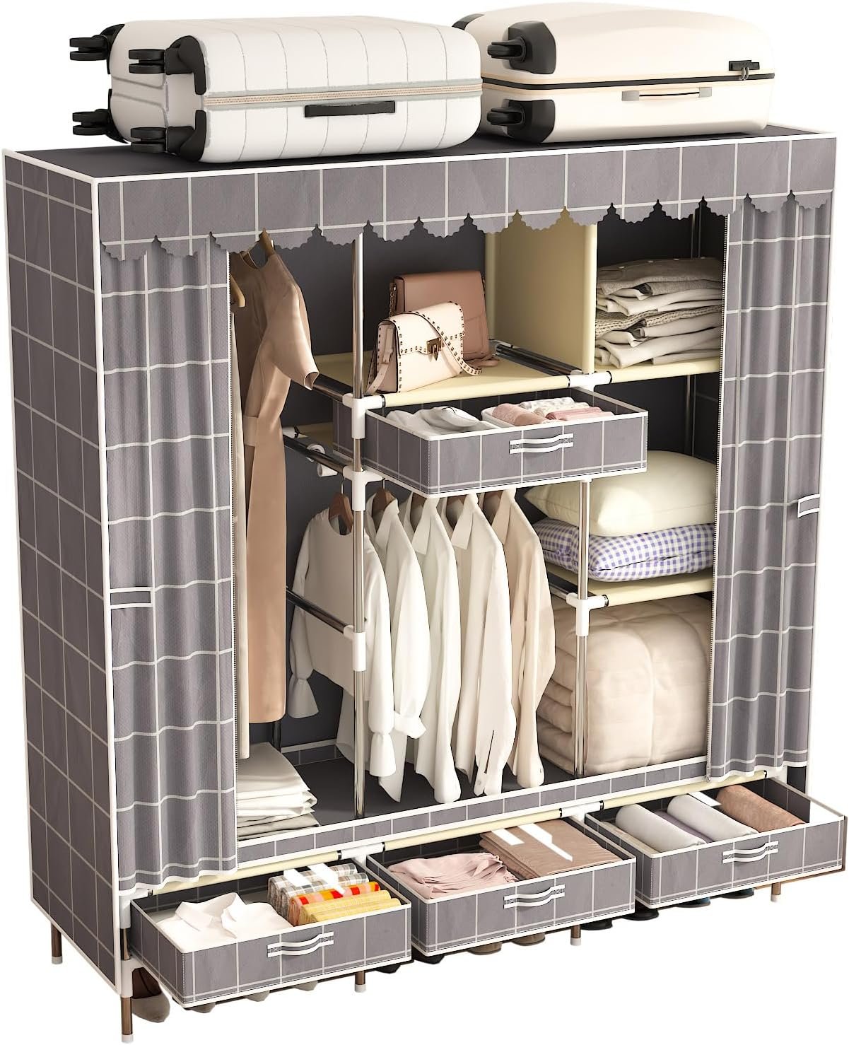 Closet Shelving with Curtains2
